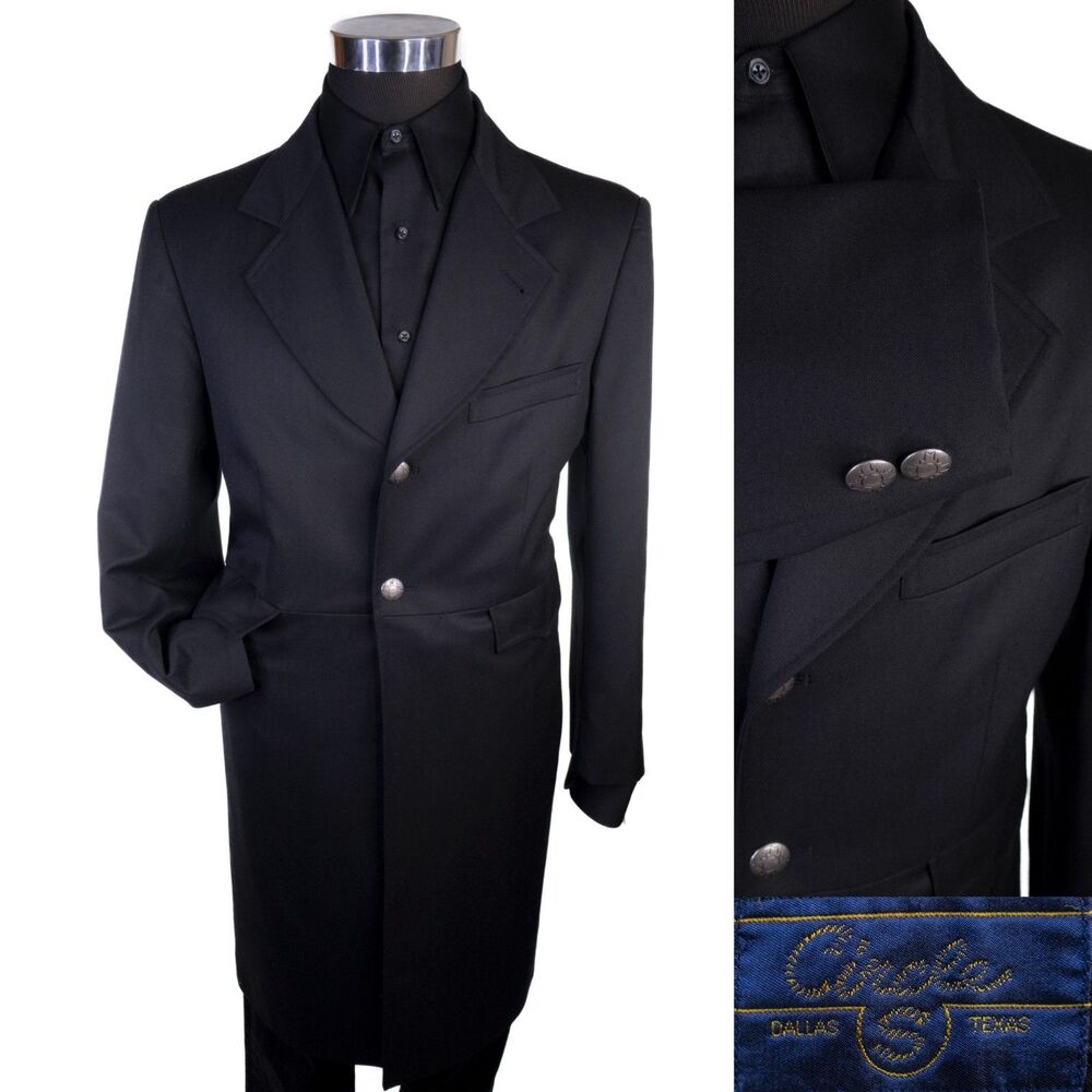 Circle S Mens Western Sport Coat Size 40S  Vintage Ranch Long Black Jacket